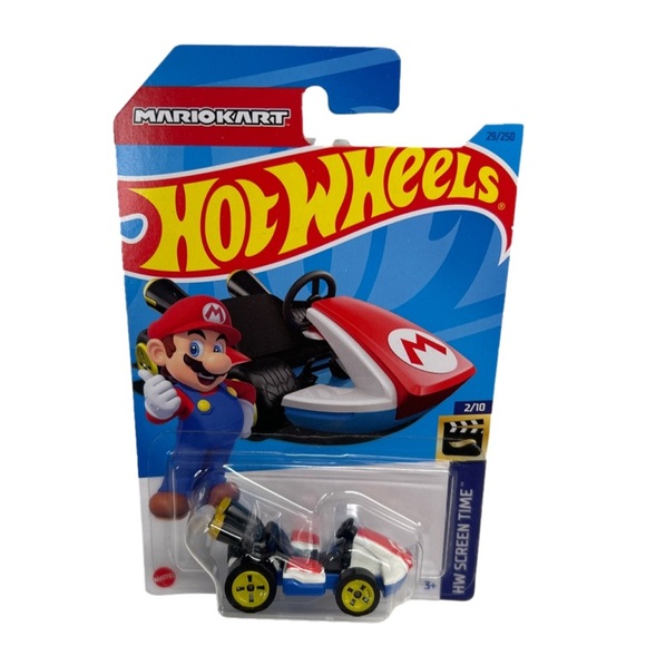 Nintendo Super Mario Kart Hot Wheels Collectible Mattel Car & Bonus Sticker Book - Picture 4 of 9